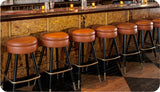 Large Upholstered Round Swivel Seat Club Bar Stool
