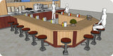 Western Style Drug Store Upholstered or Wood Seat Counter Stools