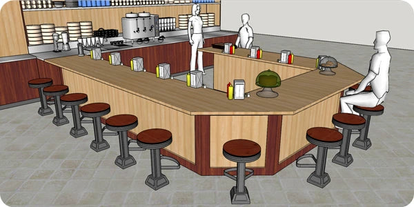 Western Style Drug Store Upholstered or Wood Seat Counter Stools