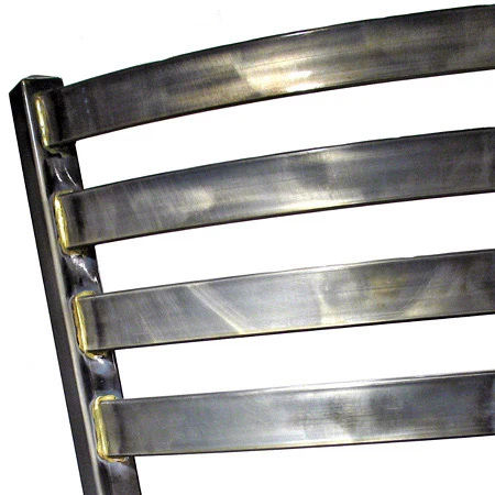 Industrial Clearcoat Finish Steel Ladderback Restaurant Chair Detail