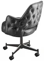 #5534 Diamond Tufted Club Arm Chair With Casters And Open Back