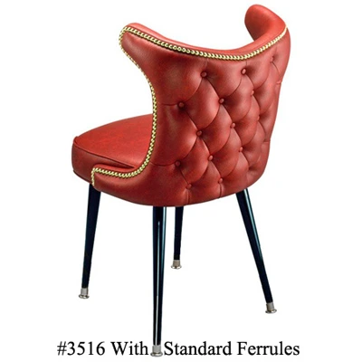 Retro Nail Trim Upholstered Back Club Chair With Standard Ferrules 3516
