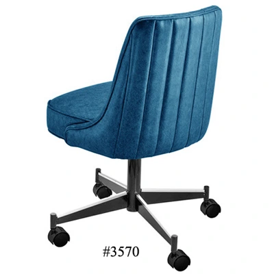 Channel Back Upholstered Club Chair With Casters 3670