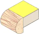 Type C Bullnose Oak Edge Table Top Drawing