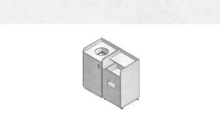 Flat Top Coffee Shop Waste Receptacle and Bussing Cabinets
