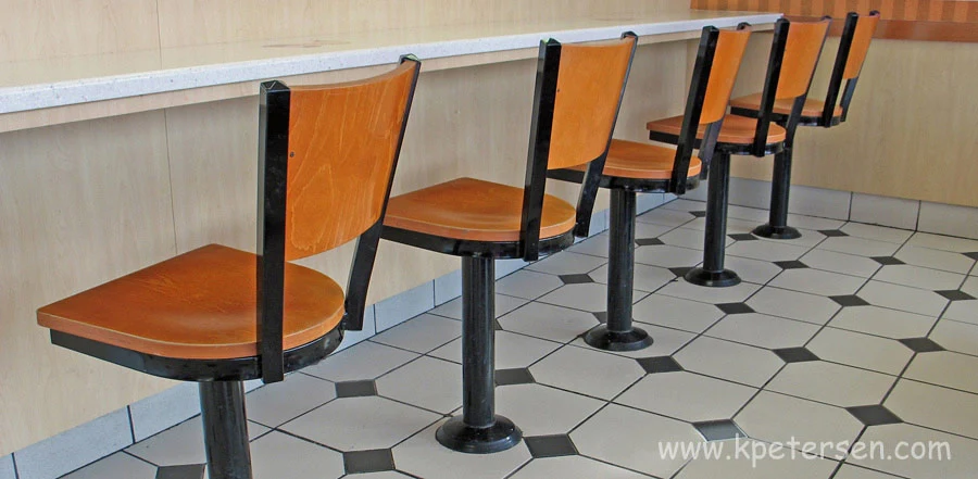Wood Back Steel Counter Stools