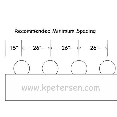 Bolt Down Counter Stool Layout Dimensions