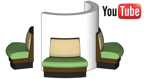 Curved And Serpentine Upholstered Booth YouTube Video Button