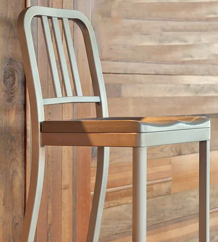 Decodina Aluminum Barstool With Cast Aluminum Seat Installation Detail View