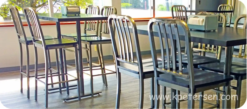 Deco Steel Bar Stool Employee Cafeteria Installation Photo