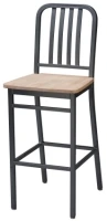 Deco Steel Restaurant Bar Stool with Wood Seat