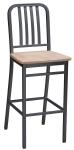 Deco Steel Bar Stool with Upholstered Seat