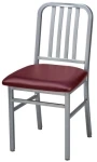 Deco Steel Restaurant Chair with Upholstered Seat