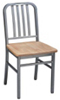 Deco Steel Restaurant Chair with Wood Seat