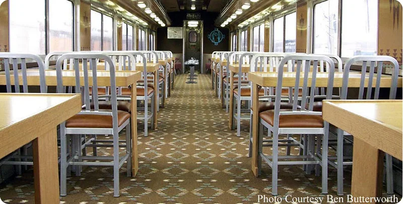 Decodina Aluminum Deco Chair With Upholstered Seat Budd Railcar Installation