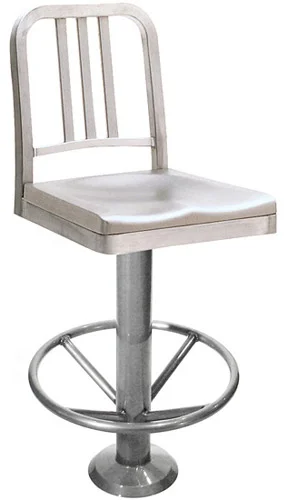 Decodina Aluminum Soda Fountain Bolt Down Counter Stool With Footrest