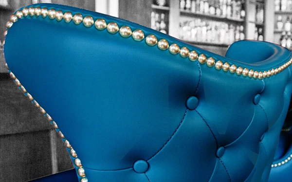 Diamond Tufted, Nail Trim Backrest Detail
