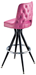 Diamond Tufted Upholstered Barstool With Open Back