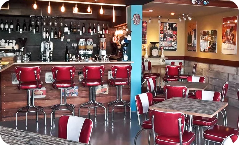 Retro Chrome Diner Chair Seat Bar Stool Installation