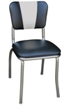 QUICKSHIP V Back Diner Chair Black and White Vinyl
