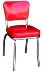 QUICKSHIP Deluxe Diner Chair Red Cracked Ice Vinyl