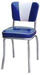 QUICKSHIP Deluxe V Back Diner Chair Zodiac Blue and Silver Glitter Vinyl