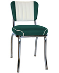 QUICKSHIP Two Tone Channel Back Diner Chair Green