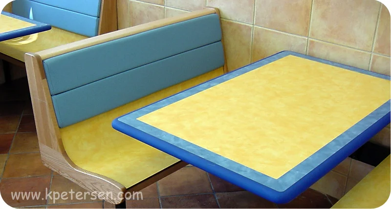 Dur A Edge Polyurethane booth tables installation.