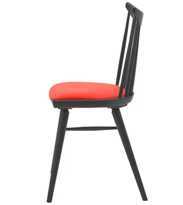 Early American, Windsor Shaker Style Wood Restaurant Chair Upholstered Seat Option Side View