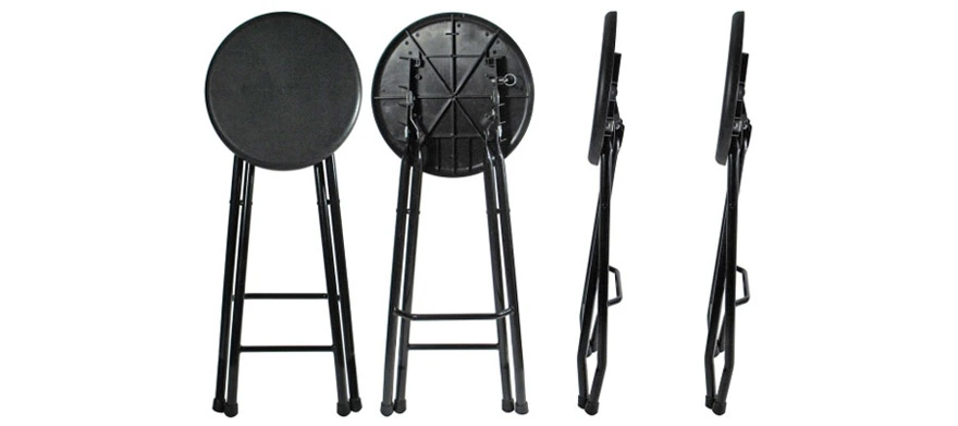 Folding Steel Bar Stools Folded Flat