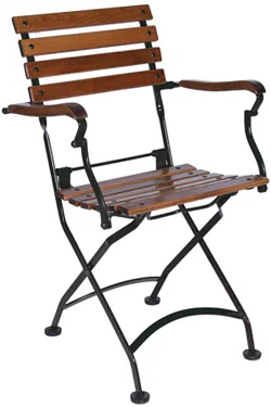 19th Century Reproduction Outdoor French Bistro Folding Arm Chair