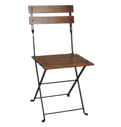 19th Century Reproduction French Bistro Cafe Folding Side Chair Chestnut Slats