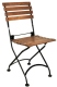 French Bistro Cafe Folding Side Chair Chestnut Slats