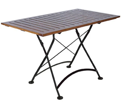 19th Century Reproduction French Bistro Square Teak Folding Table