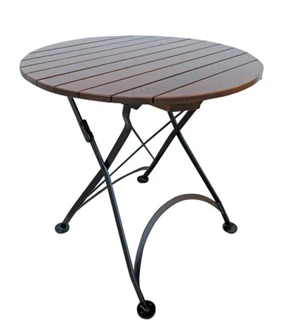 19th Century Reproduction French Bistro Cafe Folding Table Open