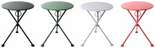 French Bistro Round Steel Outdoor Tripod Folding Tables In Colors