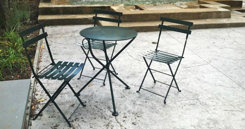 French Garden Steel Folding Chairs Installation