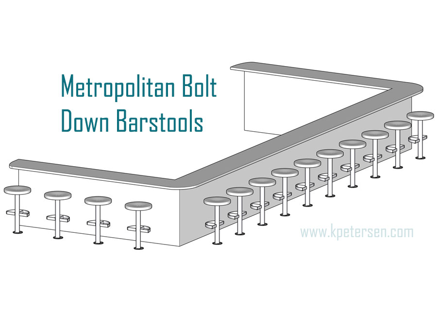 Metropolitan Bolt Down Bar Stools Drawing