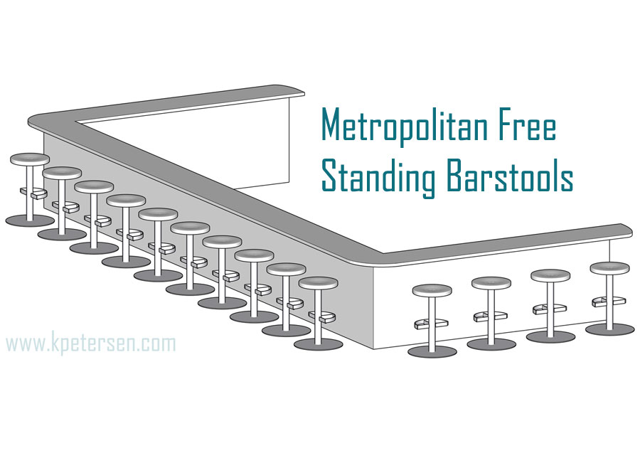 Metropolitan Free Standing Bar Stools Drawing
