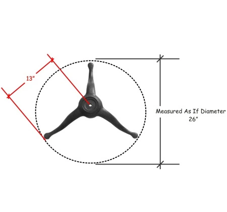 Georgian Style Cast Iron Tripod Bar Table Base Drawing