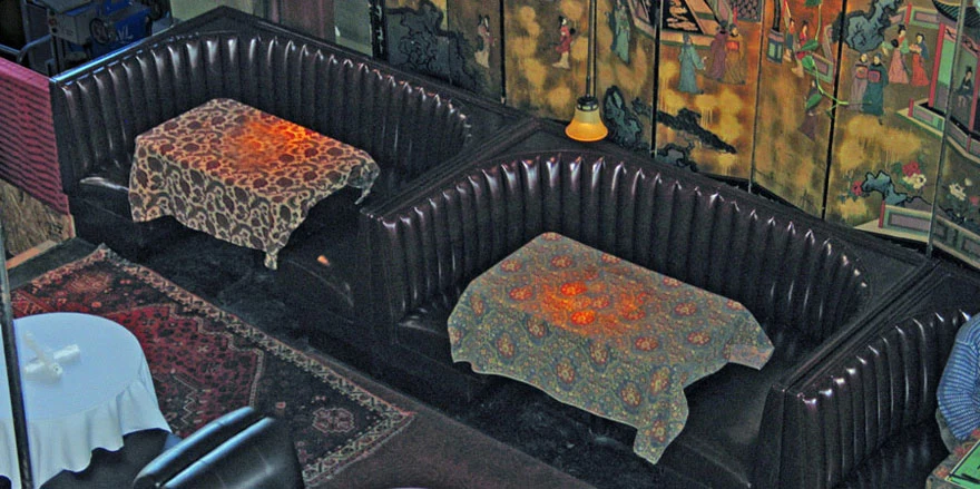 Row Of Half Circle Restaurant Booths