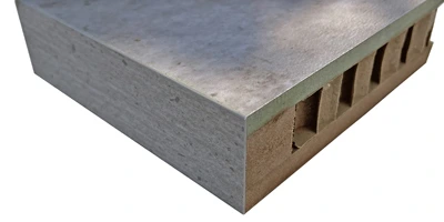 Honeycomb Core Melamine Surface Restaurant Table Top Front Cutaway Detail