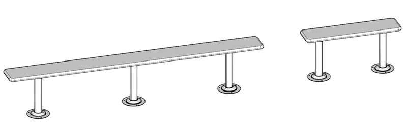Bolt Down Locker Room Benches Drawing