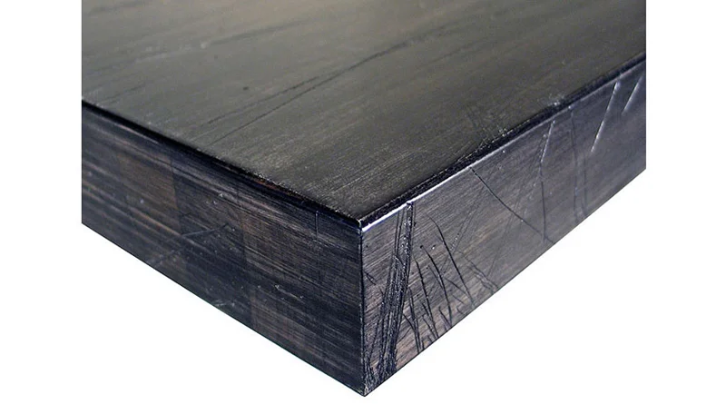 Solid Maple Butcherblock Restaurant Table Cinder Finish Detail