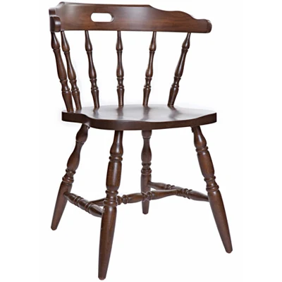 Early American, Colonial Style Wood Restaurant Dining Room Mates Chair Wood Seat