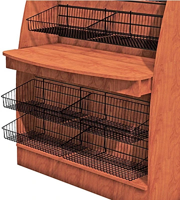 Micro Market Undercounter Merchandiser Cabinet, Low Arch Sided, Free Standing Style Shelf Detail