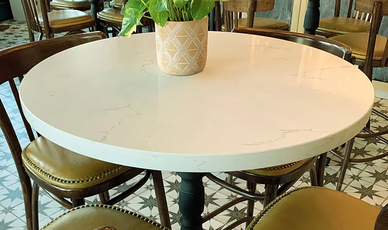 Round quartz discount table tops