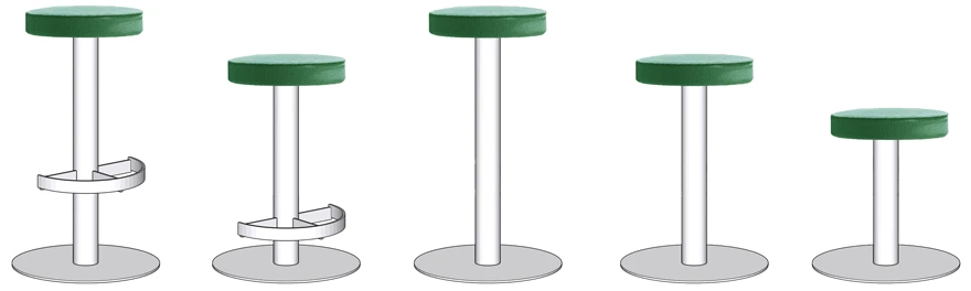 Metropolitan Free Standing Stool Upholstered Seat Heights