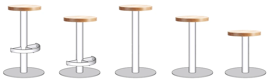 Metropolitan Free Standing Stool Wood Seat Heights