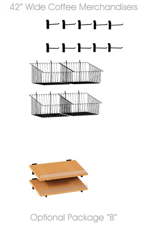 Micro Market Coffee Merchandiser 42 inch wide 80 inch high Optional Accessories Package B
